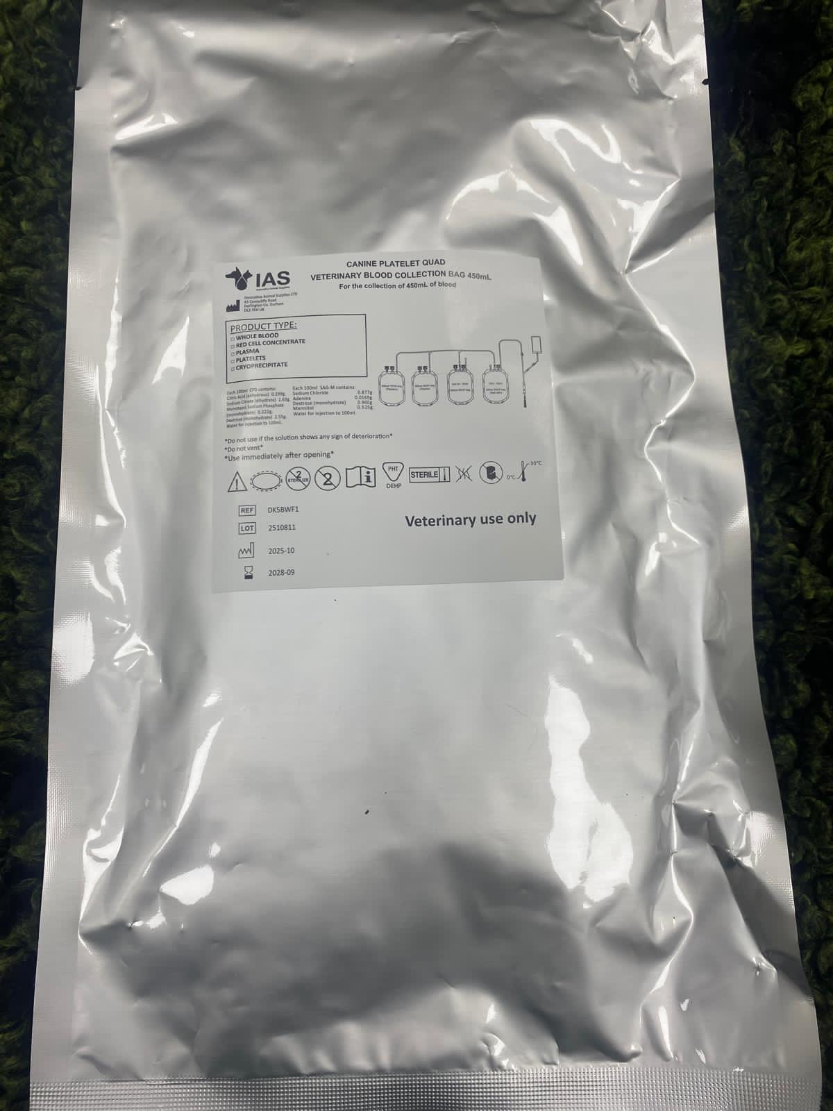 IAS Platelet Canine Kit 450mL